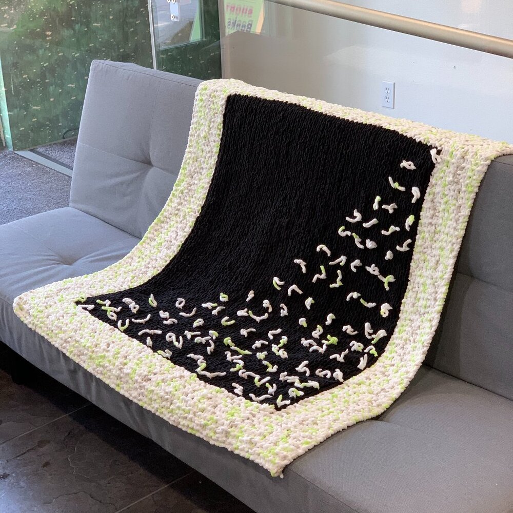 Hand Knitted Cozy Blanket, Knitted Cozy Throw, Handmade Nursery Blanket